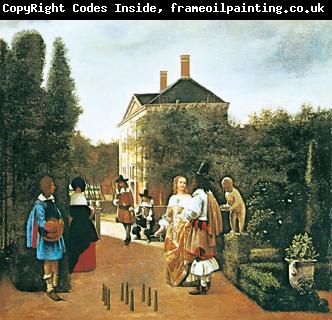 Pieter de Hooch Skittle Players in a Garden